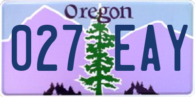 OR license plate 027EAY