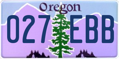 OR license plate 027EBB