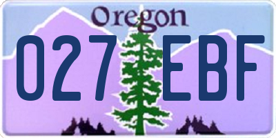 OR license plate 027EBF