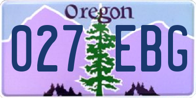 OR license plate 027EBG