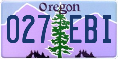 OR license plate 027EBI