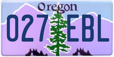 OR license plate 027EBL