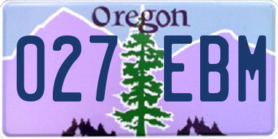 OR license plate 027EBM
