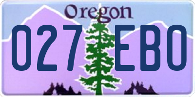 OR license plate 027EBO