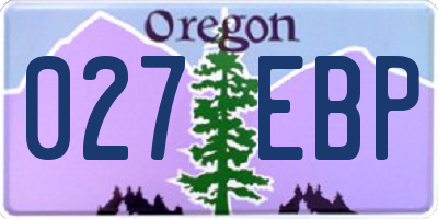 OR license plate 027EBP