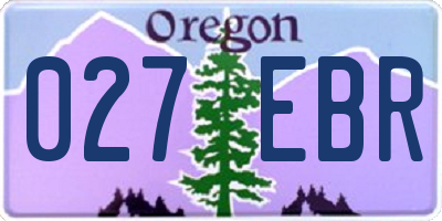 OR license plate 027EBR