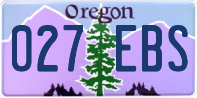 OR license plate 027EBS