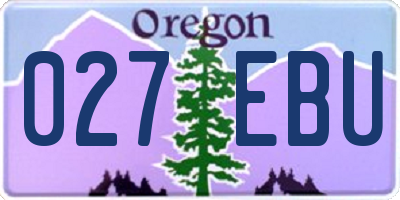 OR license plate 027EBU