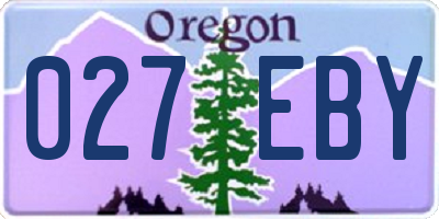 OR license plate 027EBY
