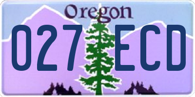 OR license plate 027ECD