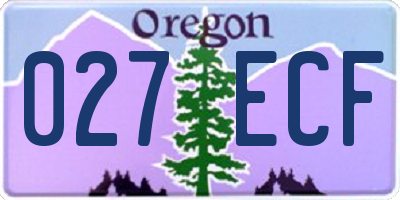 OR license plate 027ECF