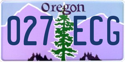 OR license plate 027ECG