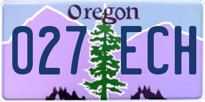 OR license plate 027ECH