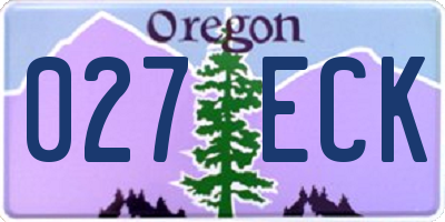 OR license plate 027ECK