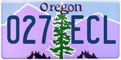 OR license plate 027ECL