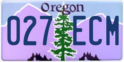 OR license plate 027ECM