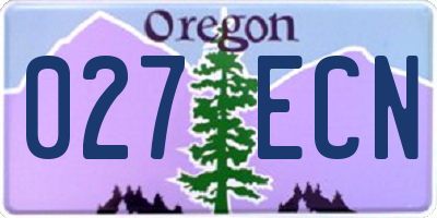 OR license plate 027ECN