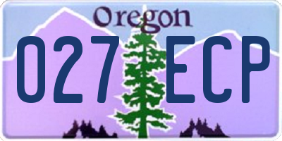OR license plate 027ECP