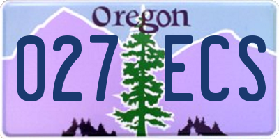 OR license plate 027ECS