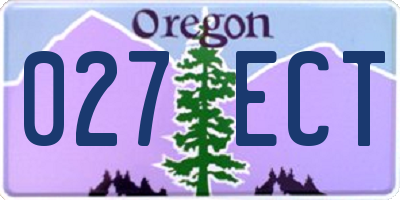 OR license plate 027ECT