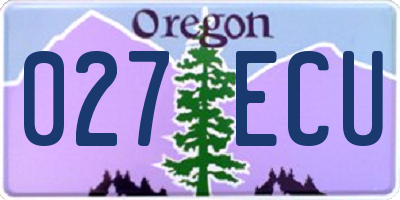 OR license plate 027ECU