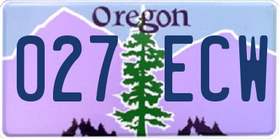 OR license plate 027ECW