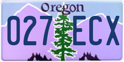 OR license plate 027ECX