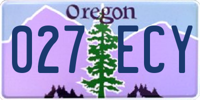 OR license plate 027ECY