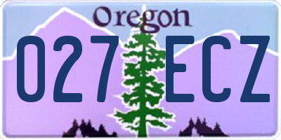 OR license plate 027ECZ