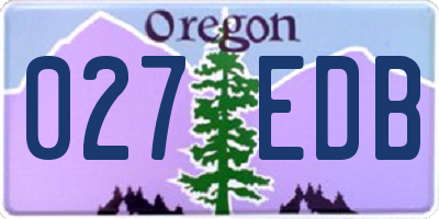 OR license plate 027EDB
