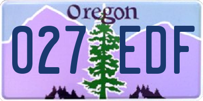 OR license plate 027EDF