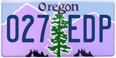 OR license plate 027EDP
