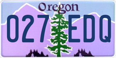 OR license plate 027EDQ
