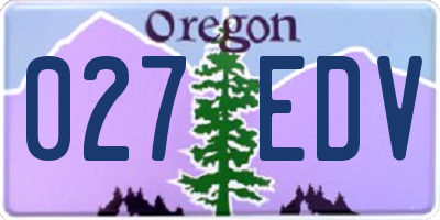 OR license plate 027EDV