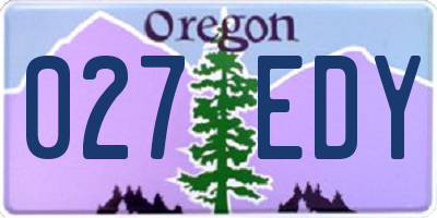 OR license plate 027EDY