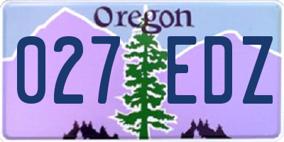 OR license plate 027EDZ
