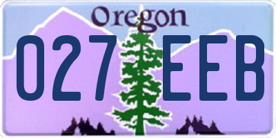 OR license plate 027EEB