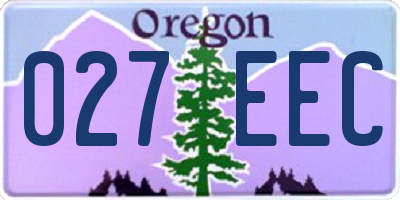 OR license plate 027EEC
