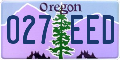 OR license plate 027EED
