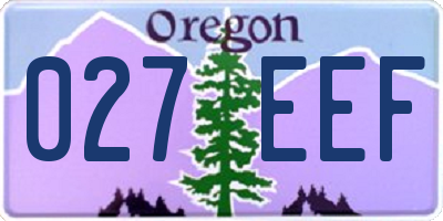 OR license plate 027EEF