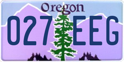 OR license plate 027EEG