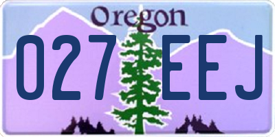 OR license plate 027EEJ