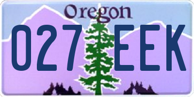 OR license plate 027EEK