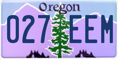 OR license plate 027EEM