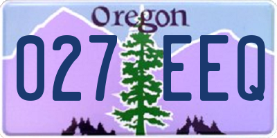 OR license plate 027EEQ