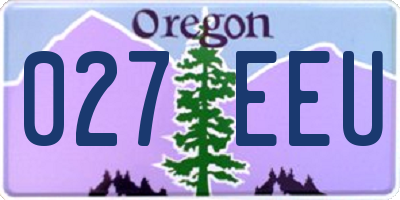 OR license plate 027EEU