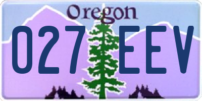 OR license plate 027EEV