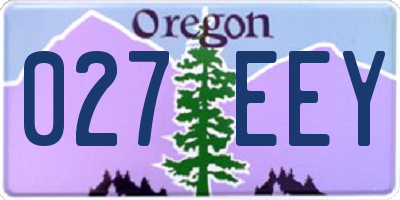 OR license plate 027EEY