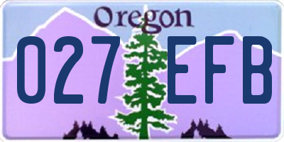 OR license plate 027EFB