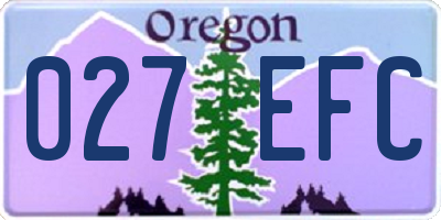 OR license plate 027EFC